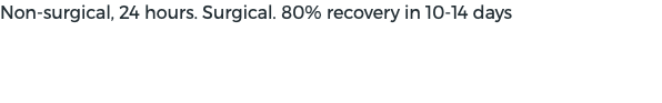 Non-surgical, 24 hours. Surgical. 80% recovery in 10-14 days